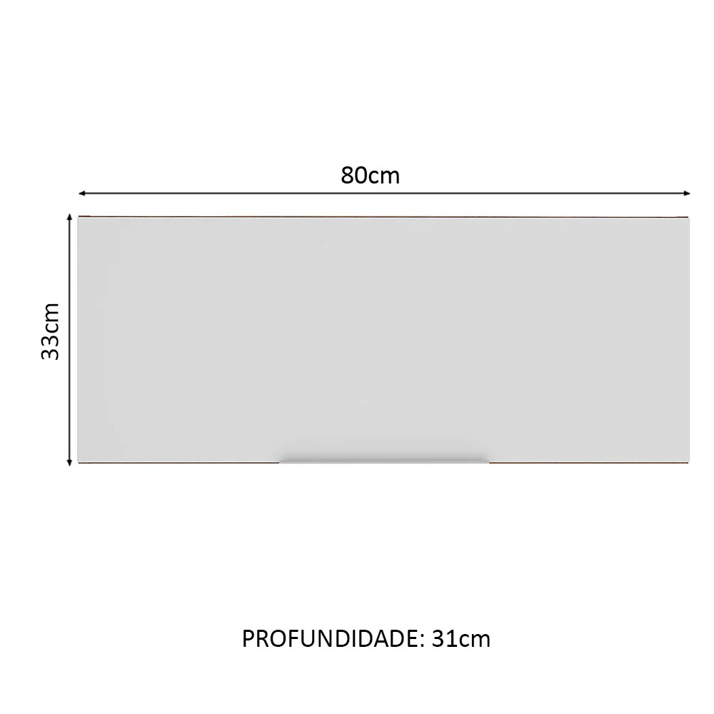 Armário Aéreo Madesa Stella 80 cm 1 Porta Basculante Rustic/Branco - Image 2