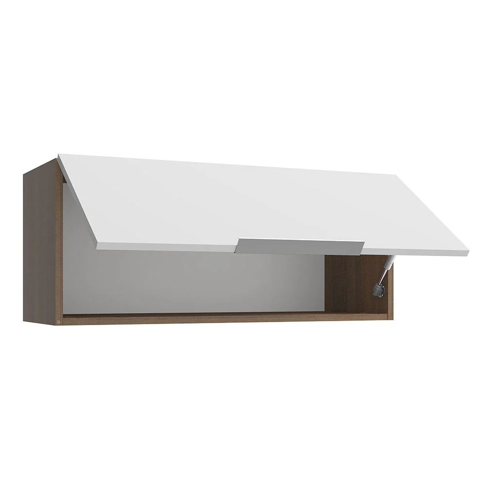 Armário Aéreo Madesa Stella 80 cm 1 Porta Basculante Rustic/Branco - Image 4