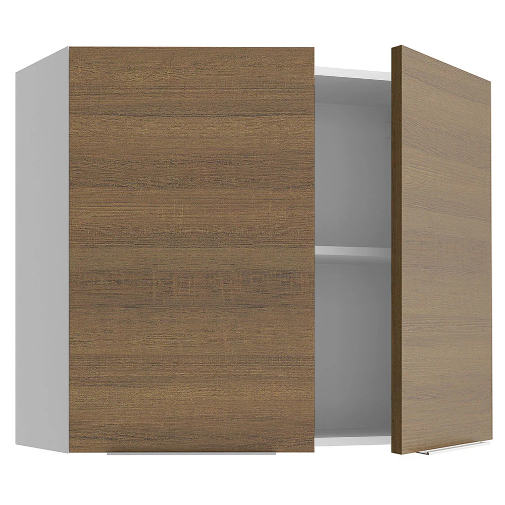 Armário Aéreo Madesa Stella 80 cm 2 Portas Branco/Rustic - Image 4