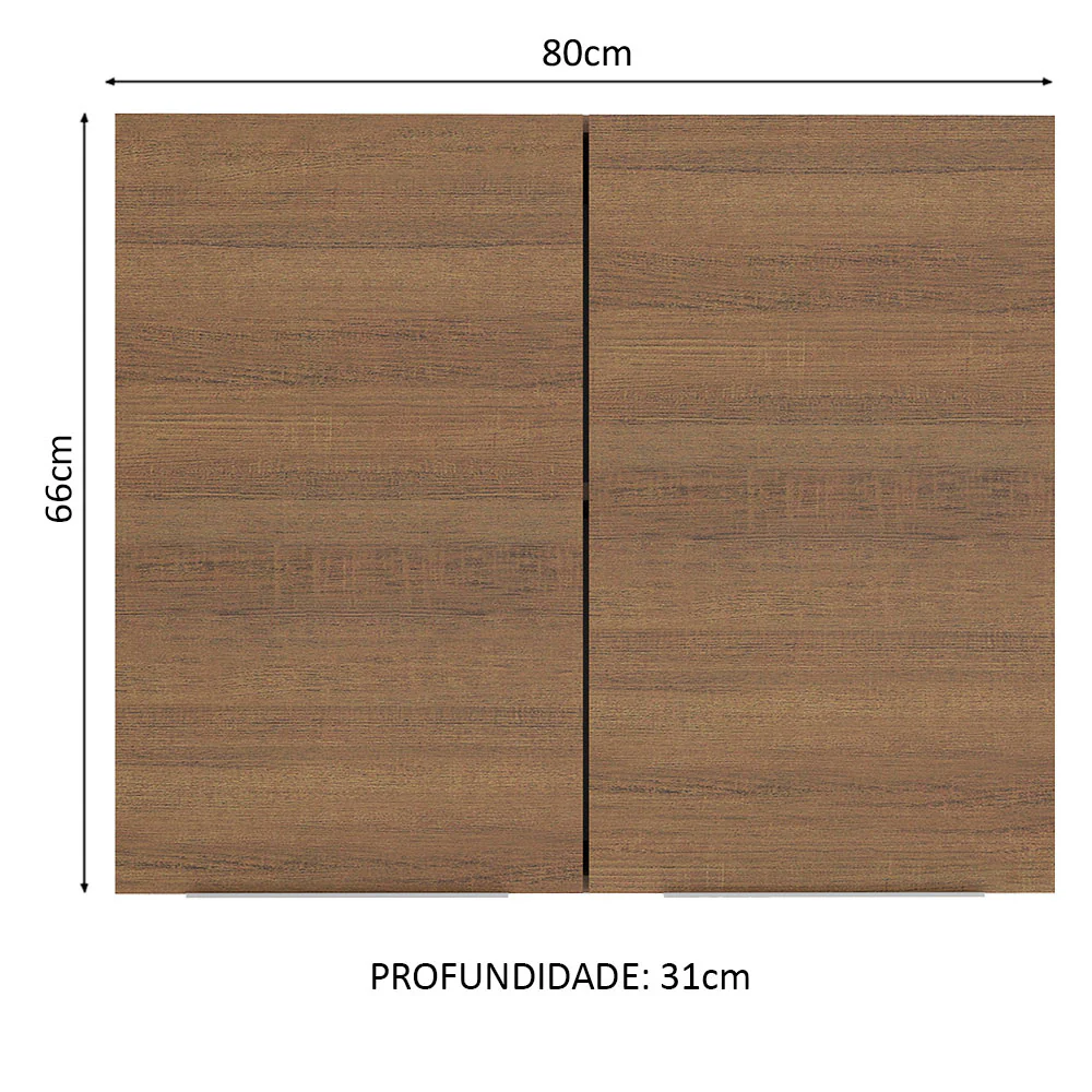 Armário Aéreo Madesa Stella 80 cm 2 Portas Rustic - Image 2