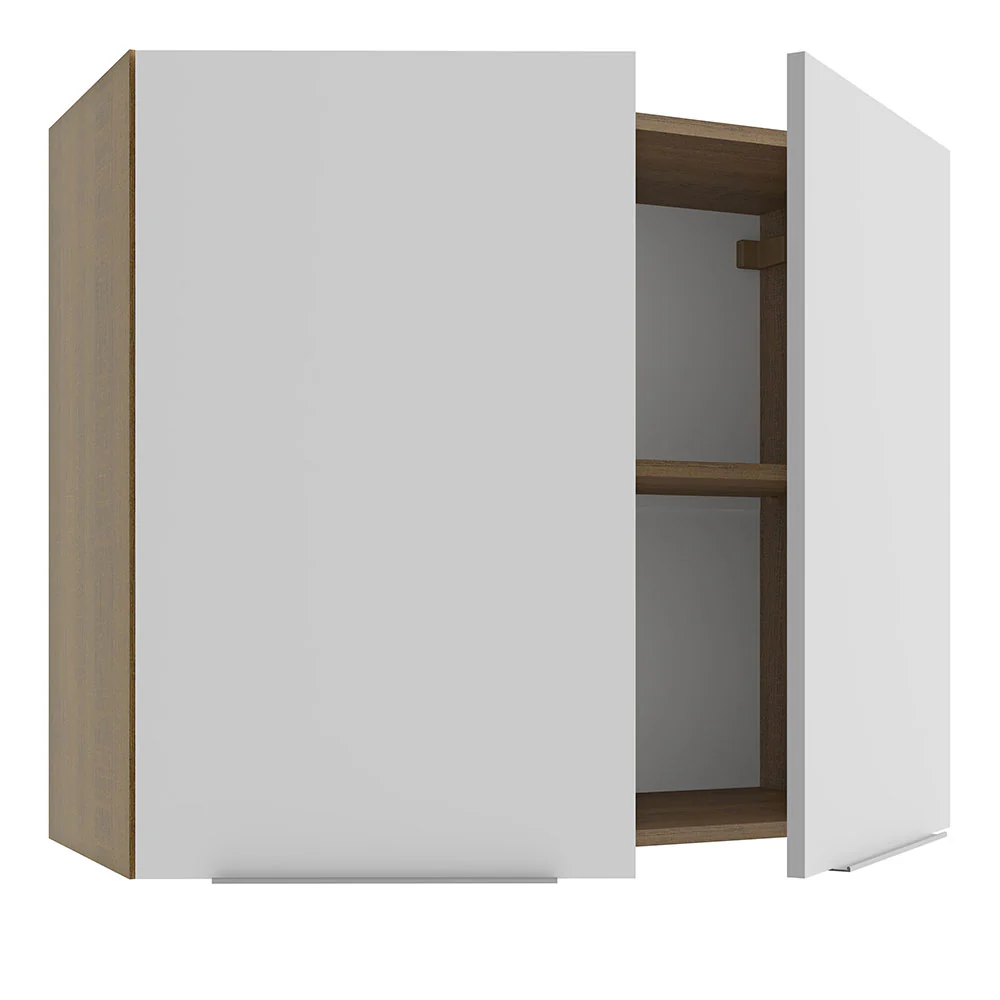 Armário Aéreo Madesa Stella 80 cm 2 Portas Rustic/Branco - Image 4