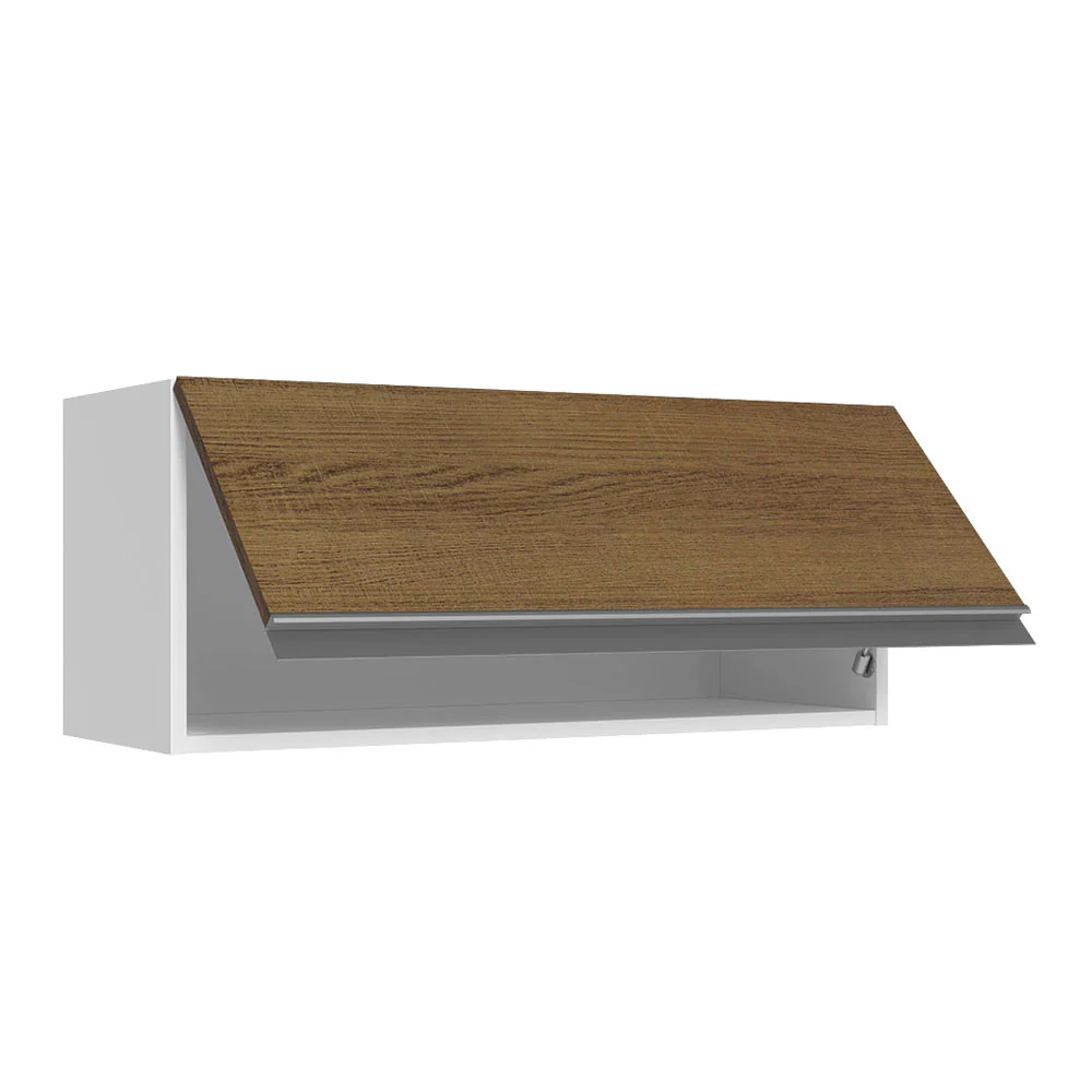 Armário Aéreo 100% MDF 70 cm 1 Porta Basculante Branco/Rustic Acordes Madesa - Image 3