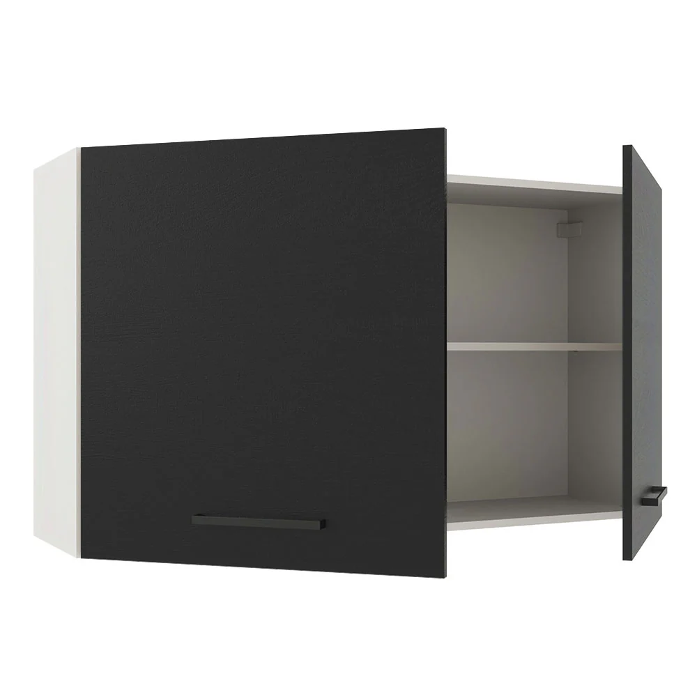 Armário Aéreo Multiuso 120cm 2 Portas Branco/Preto Agata Madesa - Image 4
