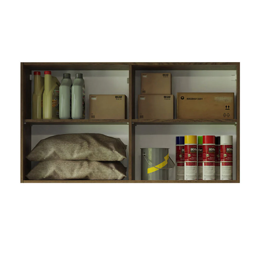 Armário Aéreo Multiuso 120cm 2 Portas Rustic/Cinza Agata Madesa - Image 5