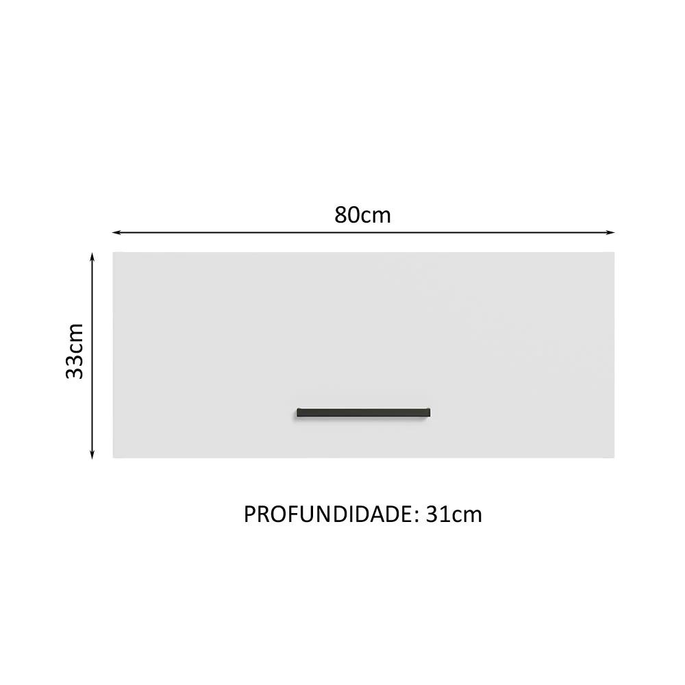 Armário Aéreo Multiuso 80cm 1 Porta Basculante Branco Agata Madesa - Image 3