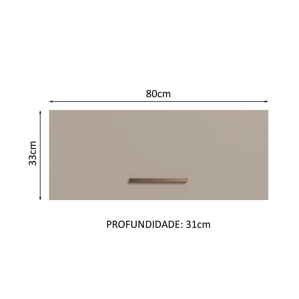 Armário Aéreo Multiuso 80cm 1 Porta Basculante Branco/Crema Agata Madesa - Image 3