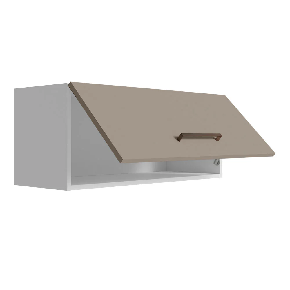 Armário Aéreo Multiuso 80cm 1 Porta Basculante Branco/Crema Agata Madesa - Image 6
