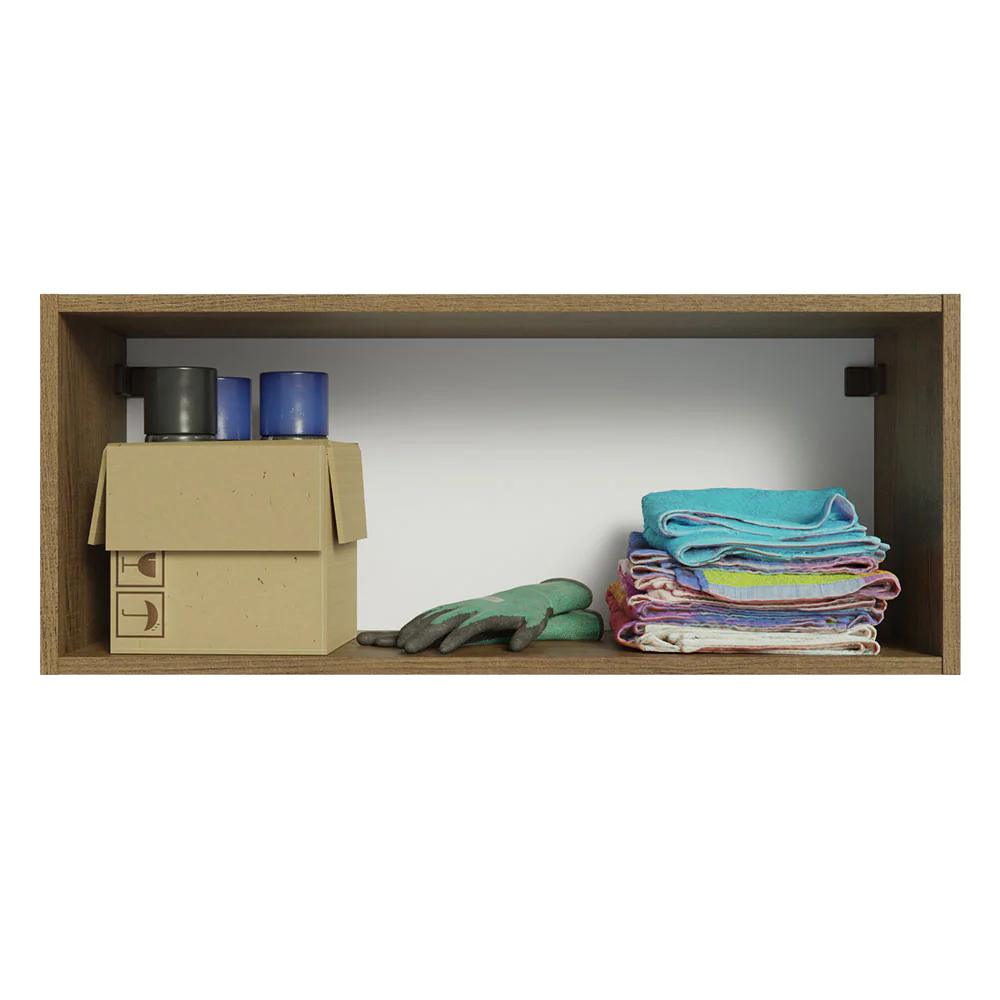 Armário Aéreo Multiuso 80cm 1 Porta Basculante Rustic/Branco Agata Madesa - Image 4