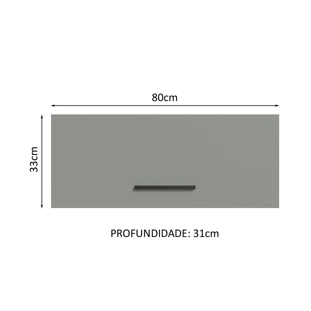Armário Aéreo Multiuso 80cm 1 Porta Basculante Rustic/Cinza Agata Madesa - Image 3