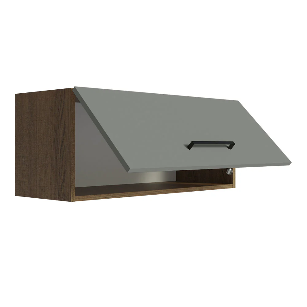 Armário Aéreo Multiuso 80cm 1 Porta Basculante Rustic/Cinza Agata Madesa - Image 6