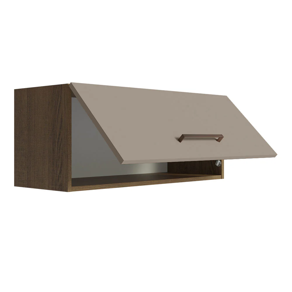 Armário Aéreo Multiuso 80cm 1 Porta Basculante Rustic/Crema Agata Madesa - Image 6