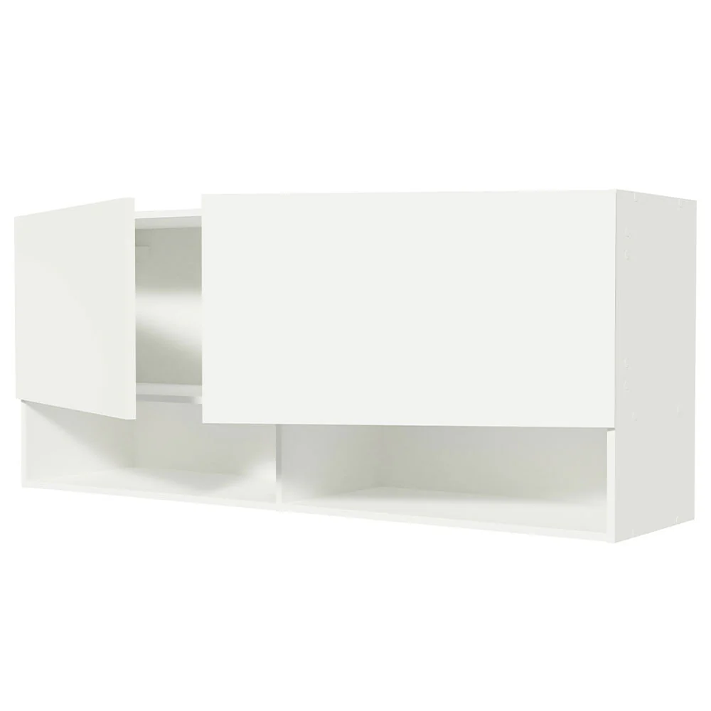 Armário Aéreo para Escritório com Nicho e Prateleira 120cm Branco Madesa - Image 5