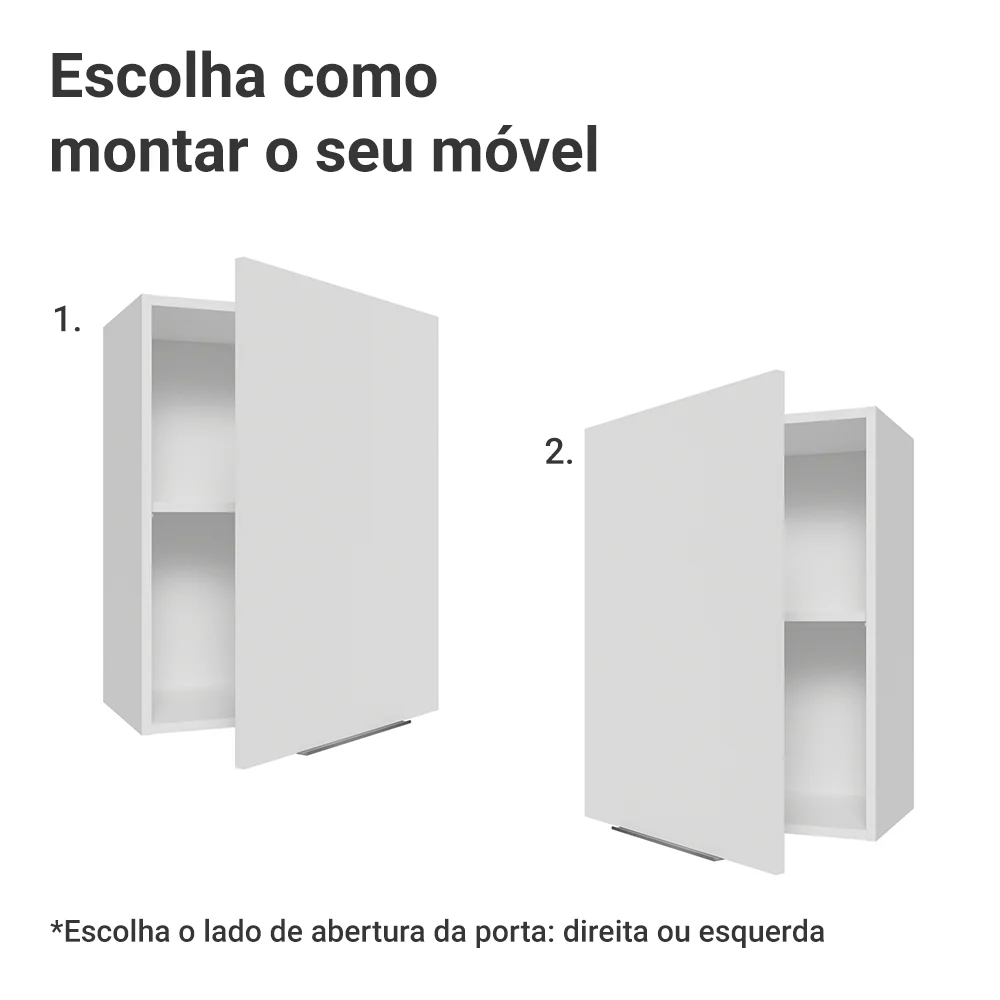 Armário Aéreo Para Quarto 50 cm 1 Porta Branco Neo Madesa - Image 4