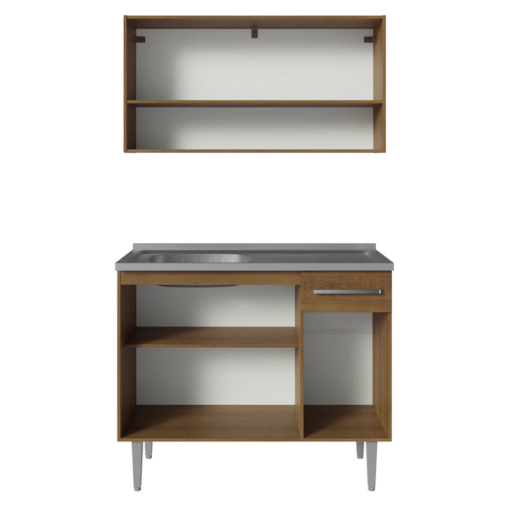 Armário de Cozinha Compacta 105cm com Pia Rustic Emilly Madesa 04 - Image 7