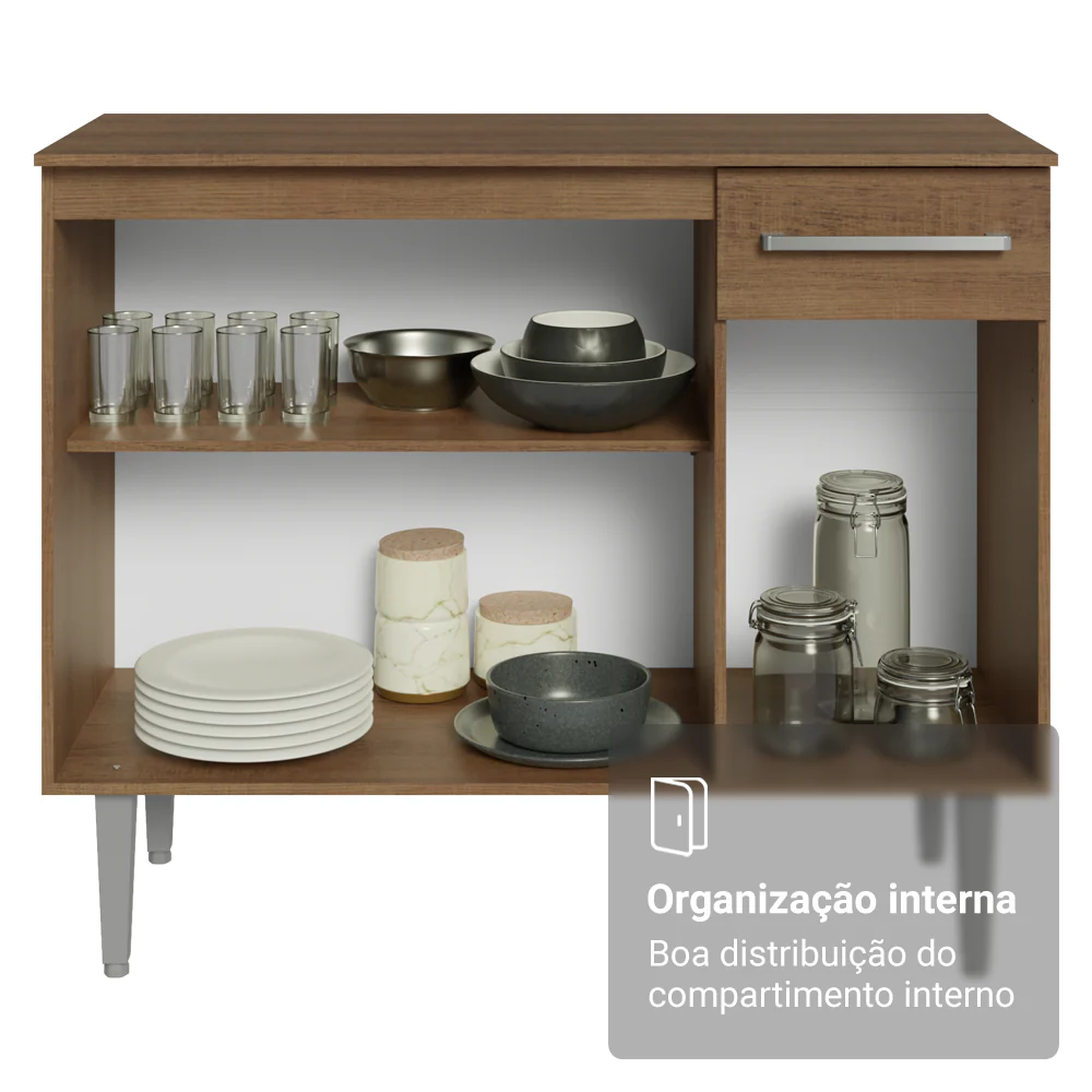 Armário de Cozinha Compacta 105cm Rustic Emilly Madesa 03 - Image 5