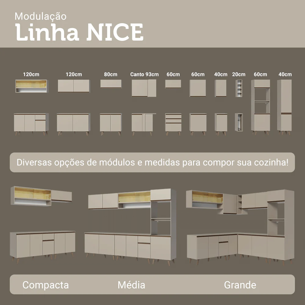 Armário de Cozinha Compacta 120 cm Crema Nice Madesa 05 - Image 10