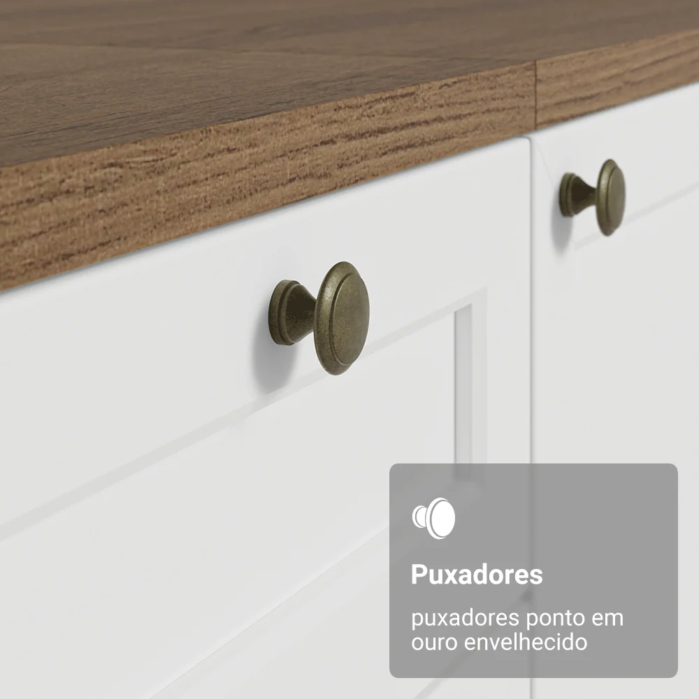 Armário de Cozinha Compacta 120 cm Rustic/Branco Vik Madesa 01 - Image 6