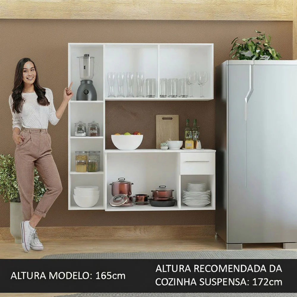 Armário de Cozinha Compacta 120cm Branco Easy Madesa - Image 5