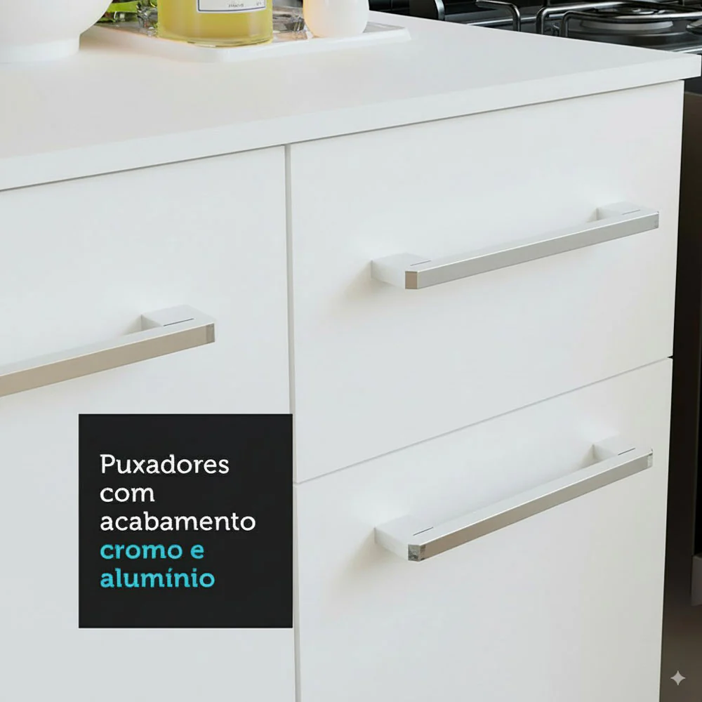 Armário de Cozinha Compacta 120cm Branco Easy Madesa - Image 6