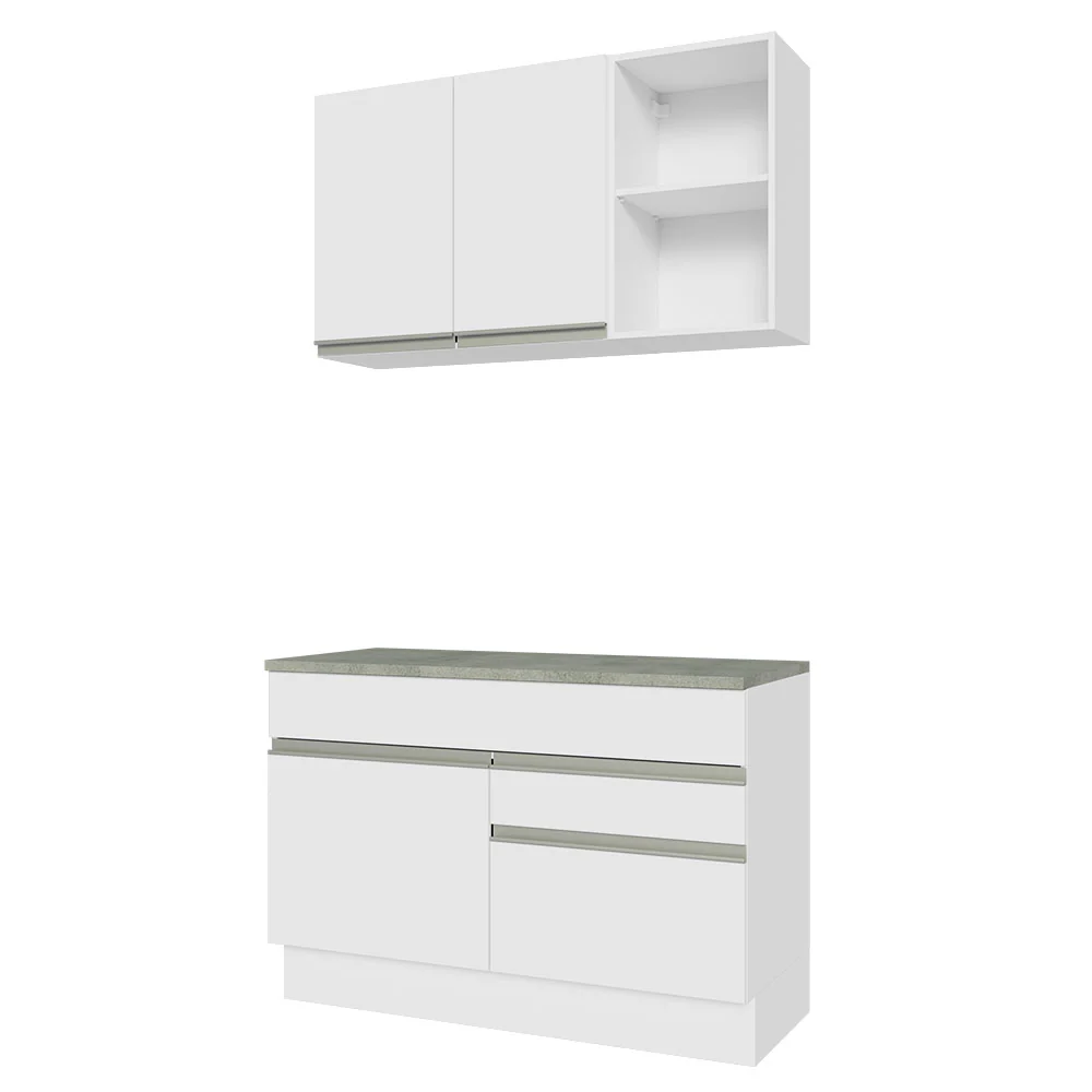 Armário de Cozinha Compacta 120cm Branco Glamy Madesa 08 - Image 10