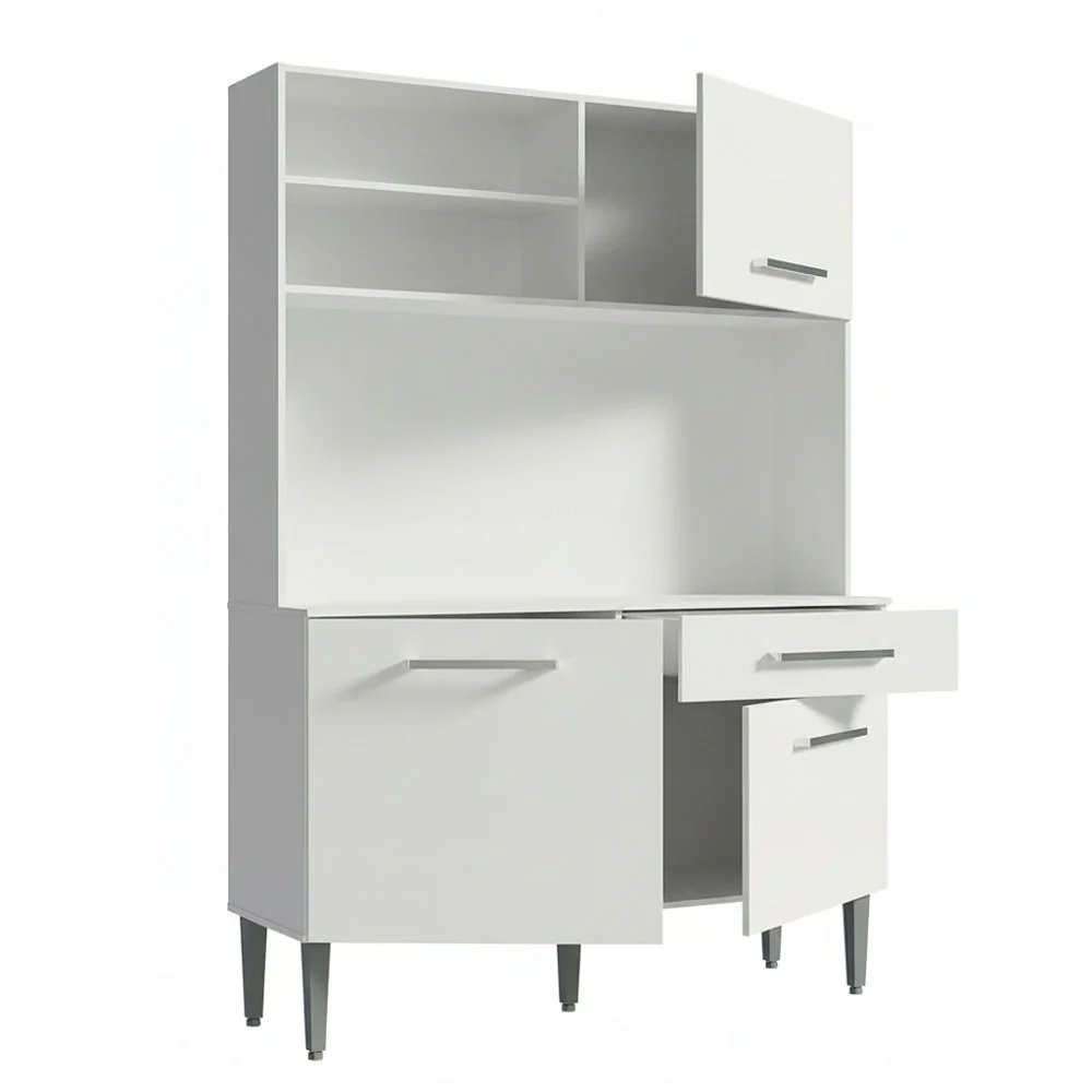 Armário de Cozinha Compacta 120cm Branco Life Madesa - Image 4