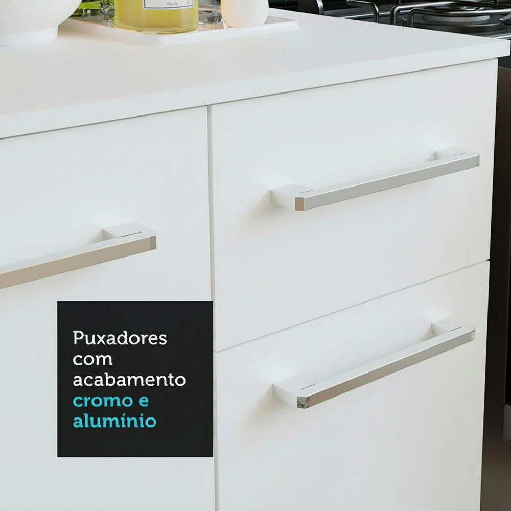 Armário de Cozinha Compacta 120cm Branco Life Madesa - Image 5