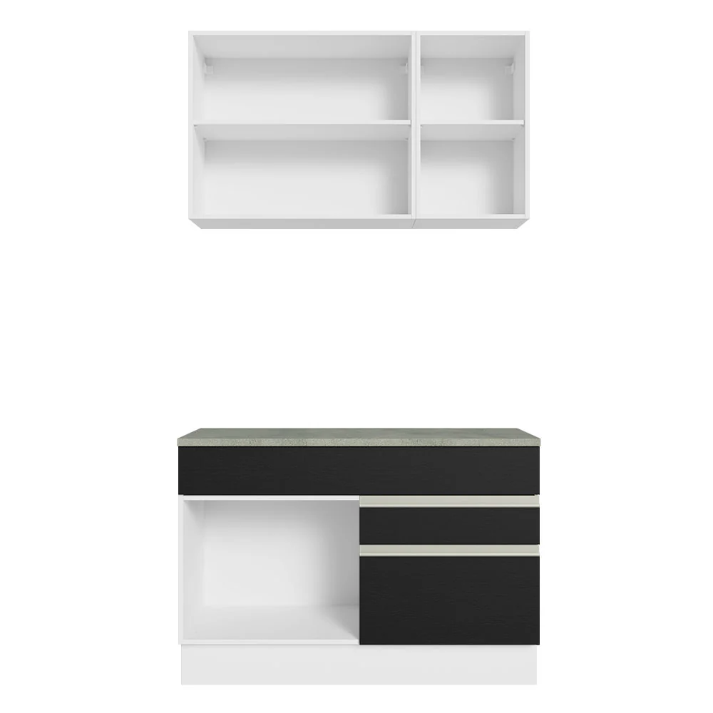 Armário de Cozinha Compacta 120cm Branco/Preto Glamy Madesa 08 - Image 11