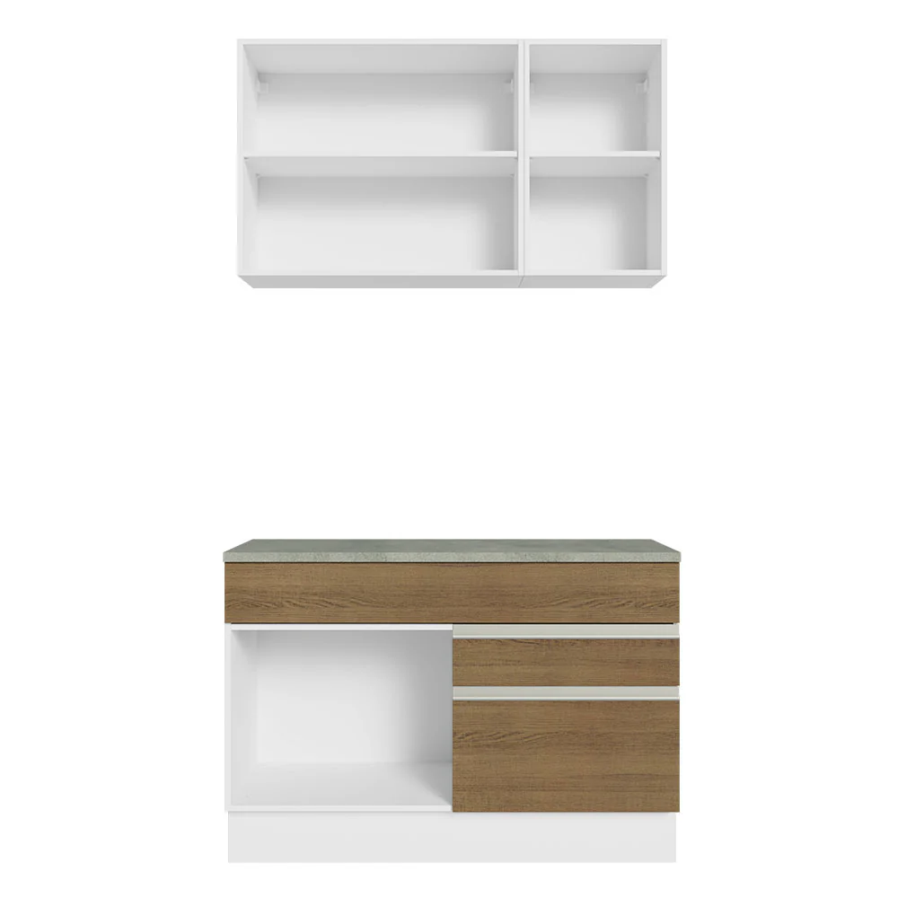 Armário de Cozinha Compacta 120cm Branco/Rustic Glamy Madesa 08 - Image 11
