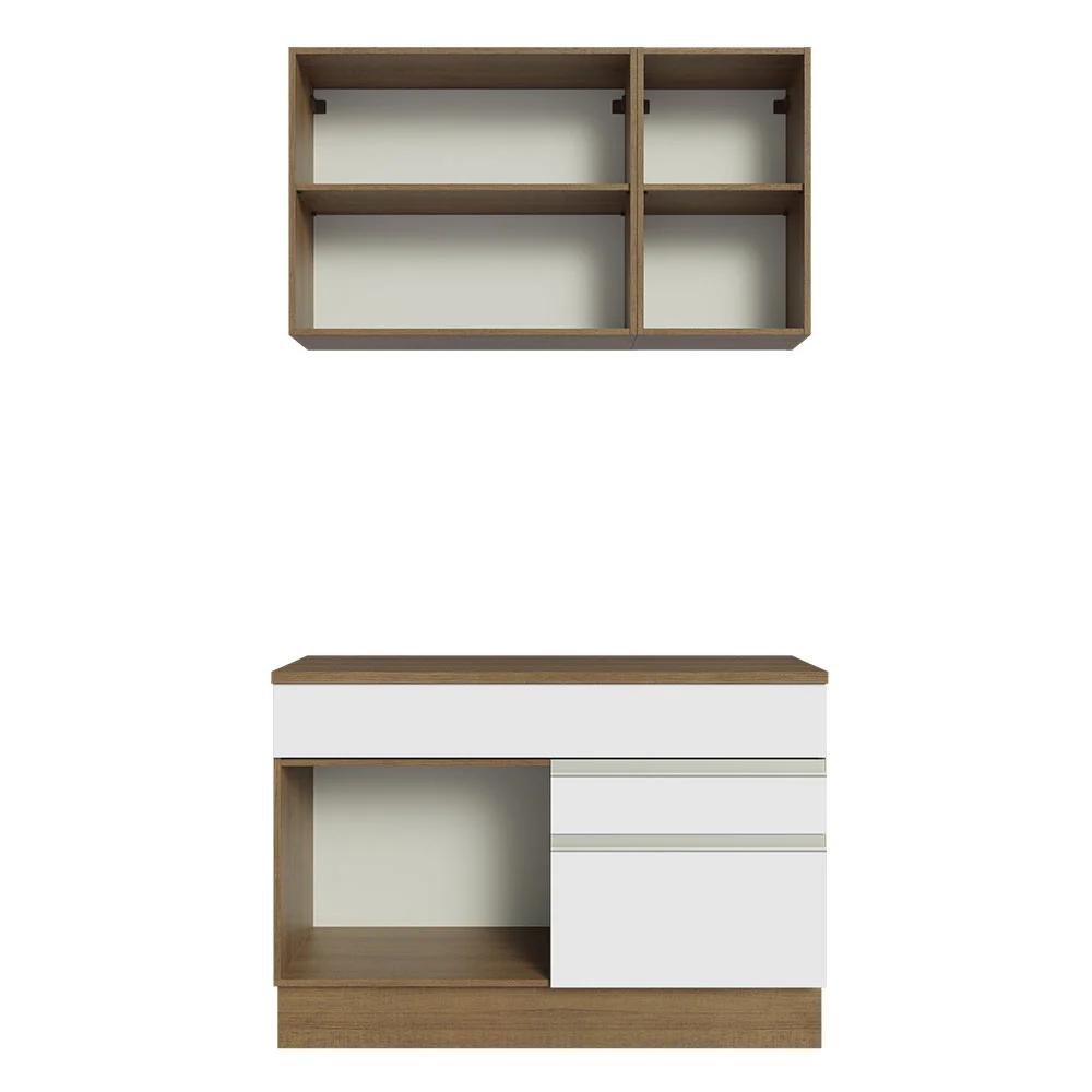 Armário de Cozinha Compacta 120cm Rustic/Branco Glamy Madesa 08 - Image 11