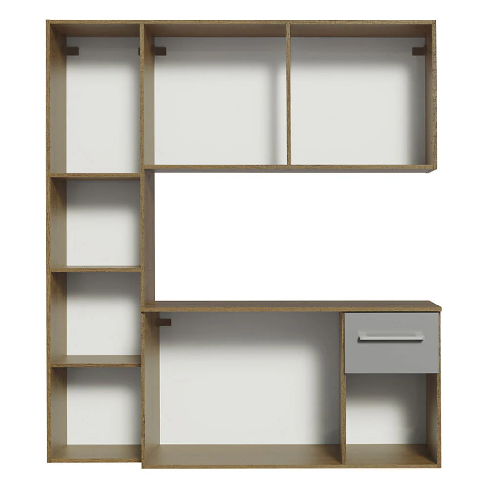 Armário de Cozinha Compacta 120cm Rustic/Cinza Easy Madesa - Image 9