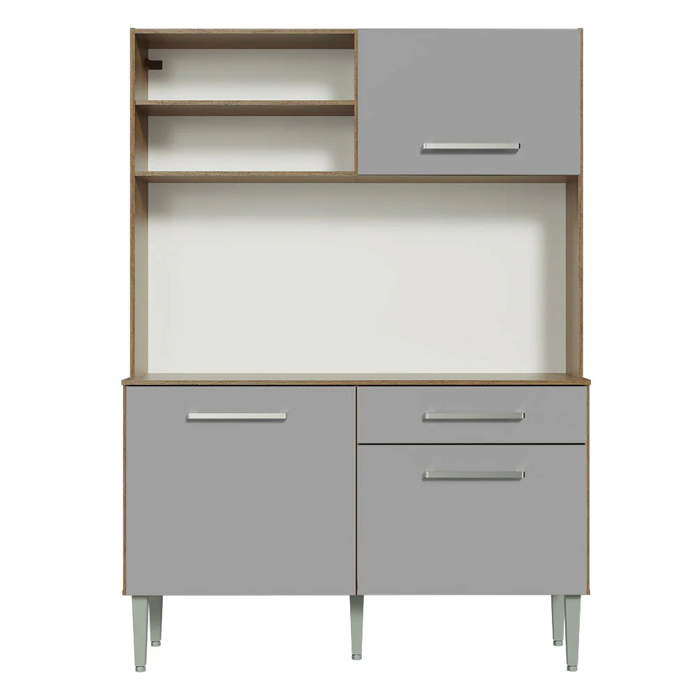 Armário de Cozinha Compacta 120cm Rustic/Cinza Life Madesa - Image 7