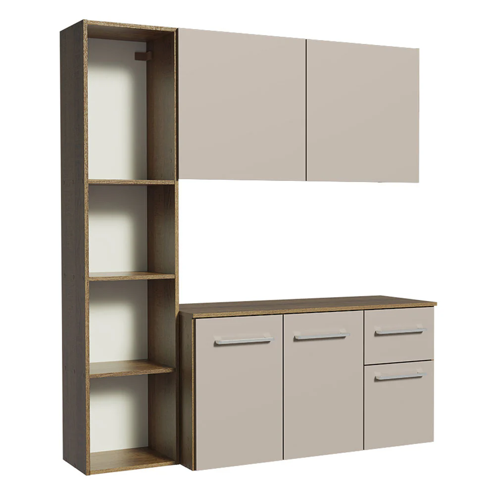 Armário de Cozinha Compacta 120cm Rustic/Crema Easy Madesa - Image 8