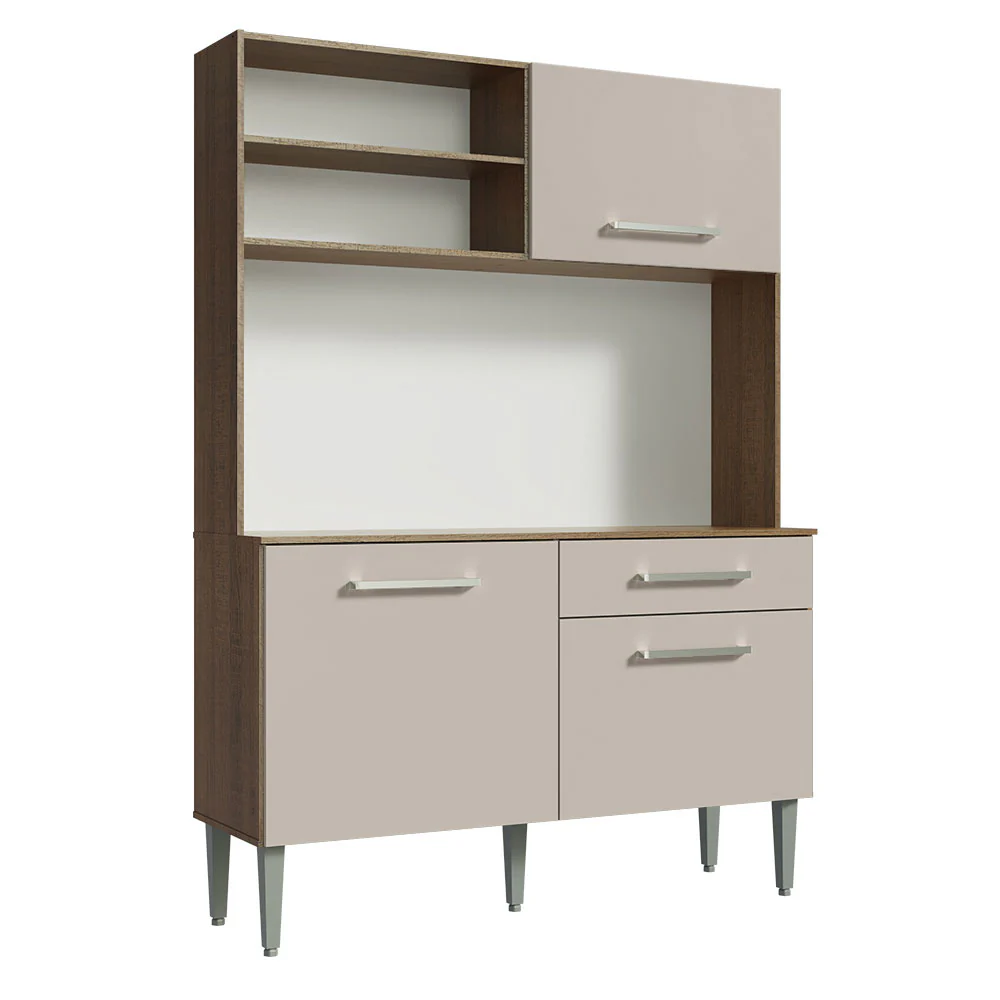 Armário de Cozinha Compacta 120cm Rustic/Crema Life Madesa - Image 6