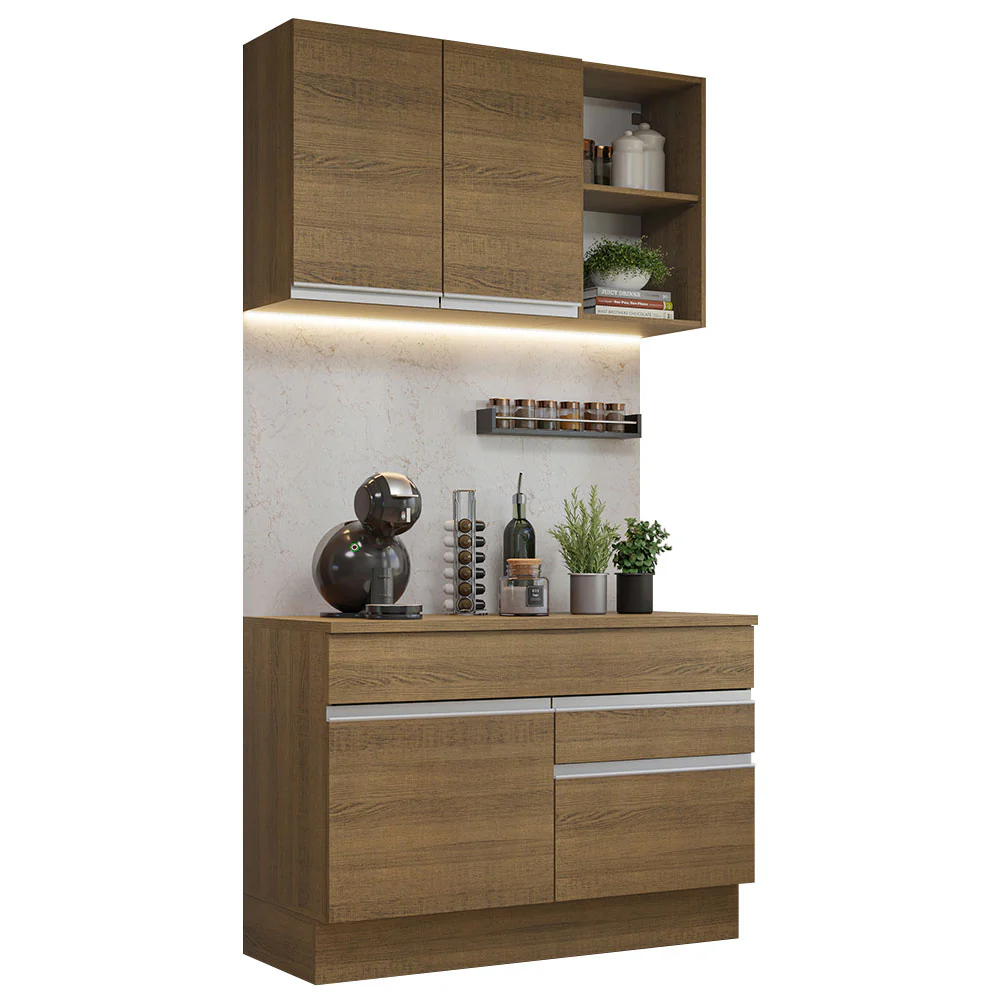 Armário de Cozinha Compacta 120cm Rustic Glamy Madesa 08 - Image 2