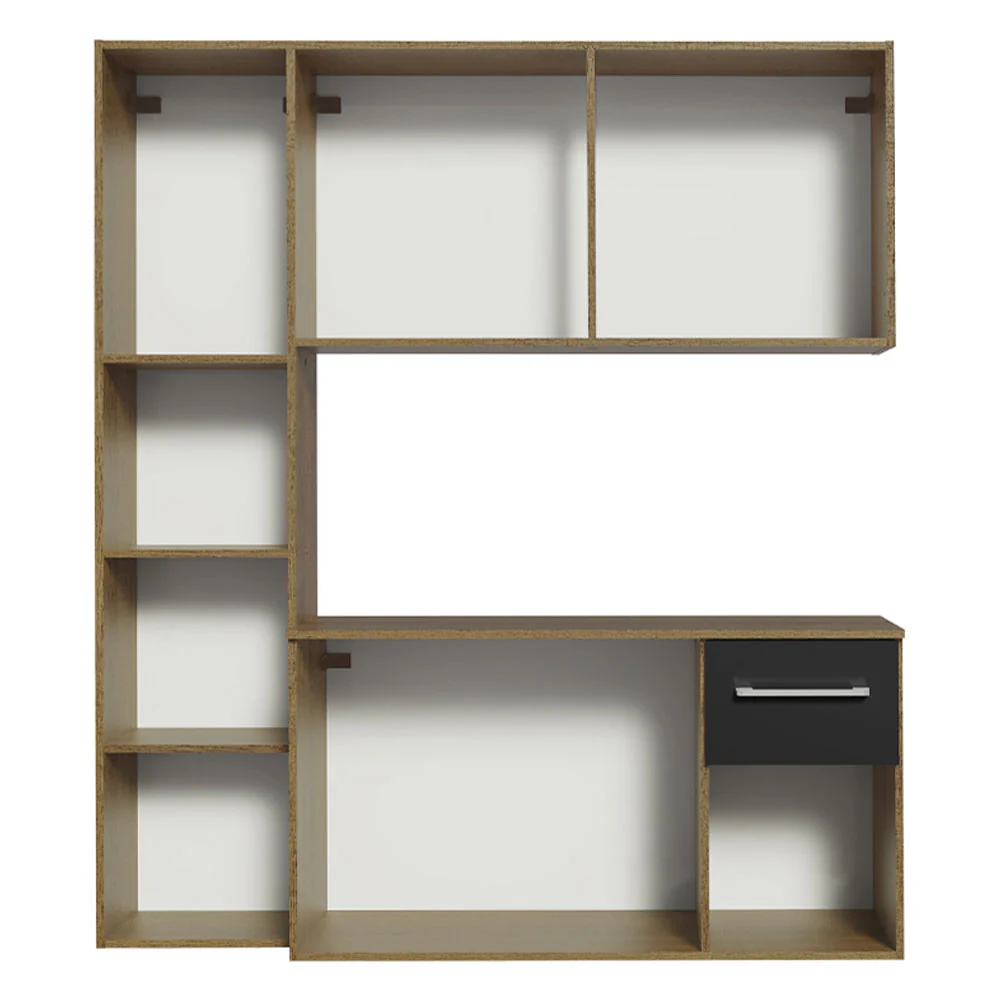 Armário de Cozinha Compacta 120cm Rustic/Preto Easy Madesa - Image 9