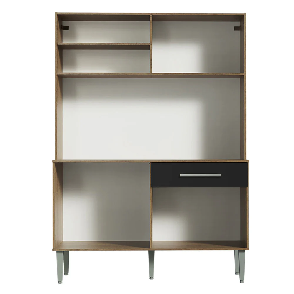 Armário de Cozinha Compacta 120cm Rustic/Preto Life Madesa - Image 8