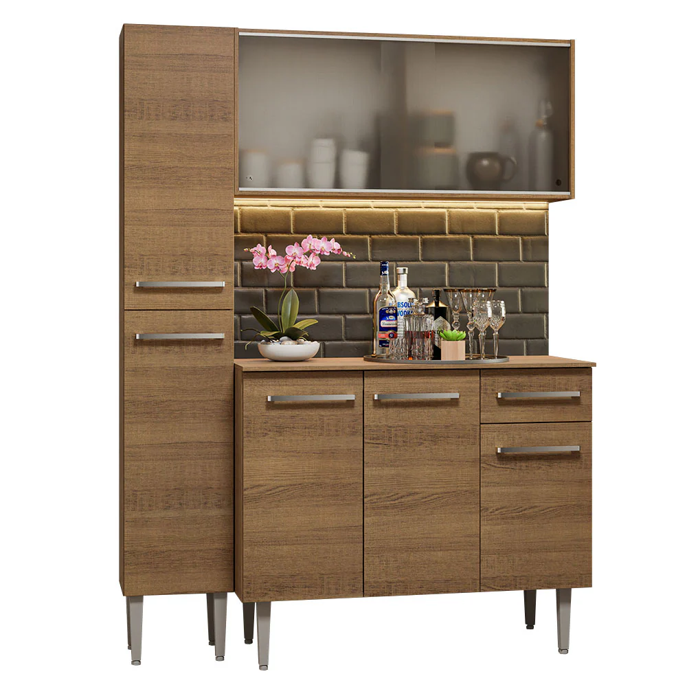 Armário de Cozinha Compacta 137cm Rustic Emilly Madesa 05 - Image 2