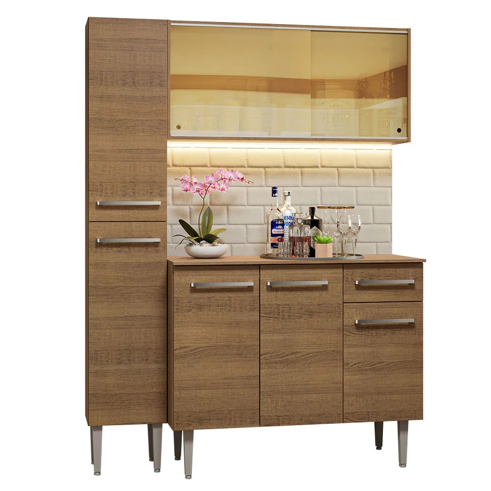 Armário de Cozinha Compacta 137cm Rustic Emilly Madesa 06 - Image 2