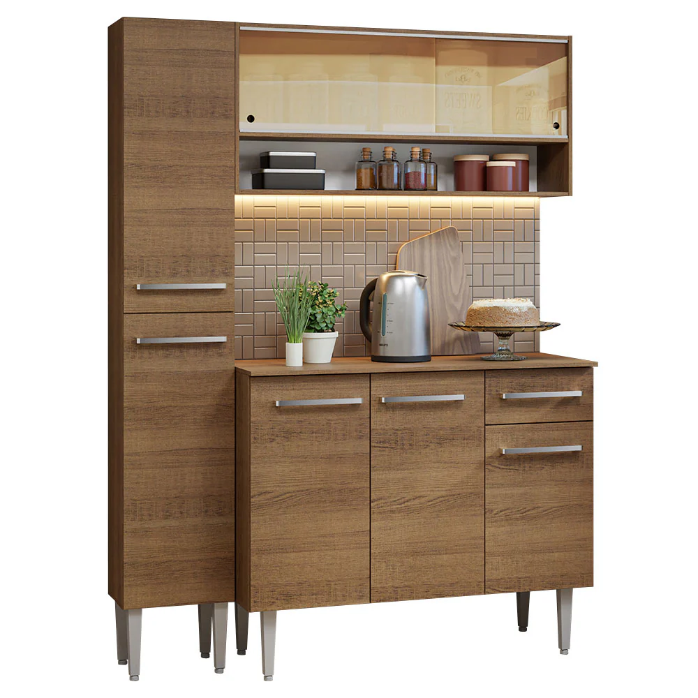 Armário de Cozinha Compacta 137cm Rustic Emilly Madesa 09 - Image 2
