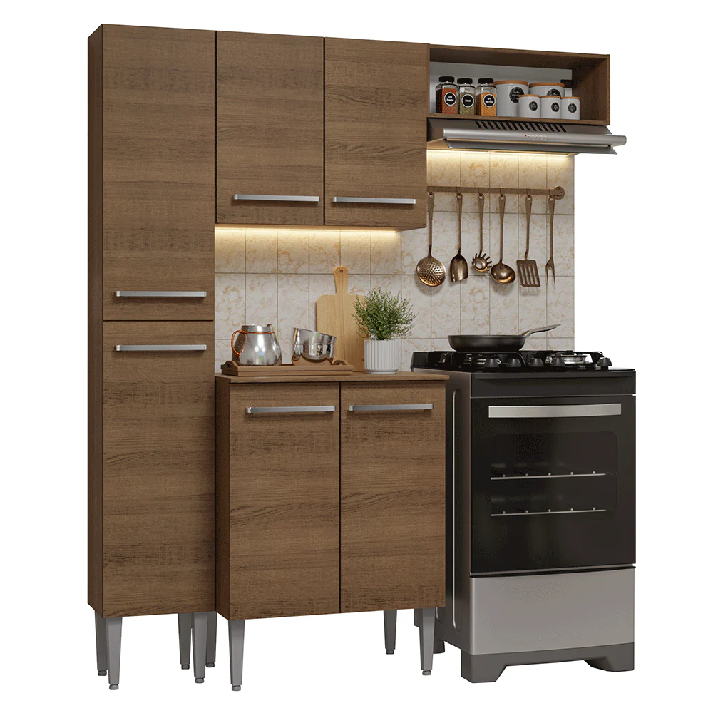 Armário de Cozinha Compacta 156 cm Rustic Emilly Madesa 01 - Image 2