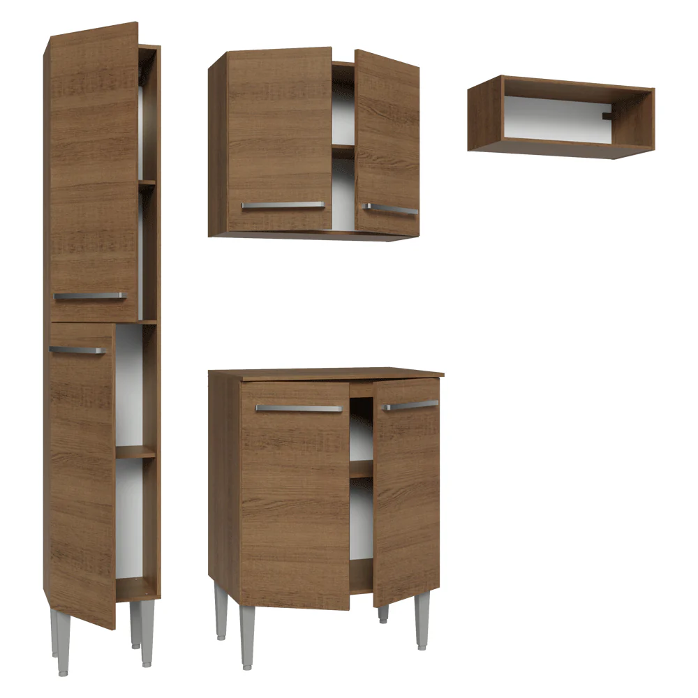 Armário de Cozinha Compacta 156 cm Rustic Emilly Madesa 01 - Image 8
