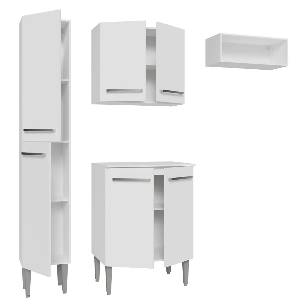 Armário de Cozinha Compacta 156cm Branco Emilly Madesa 01 - Image 8