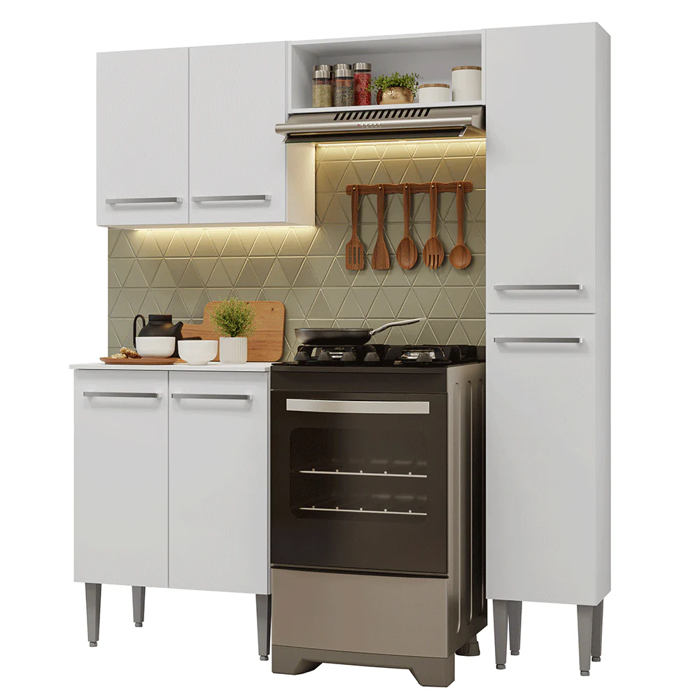 Armário de Cozinha Compacta 156cm Branco Emilly Madesa 02 - Image 2