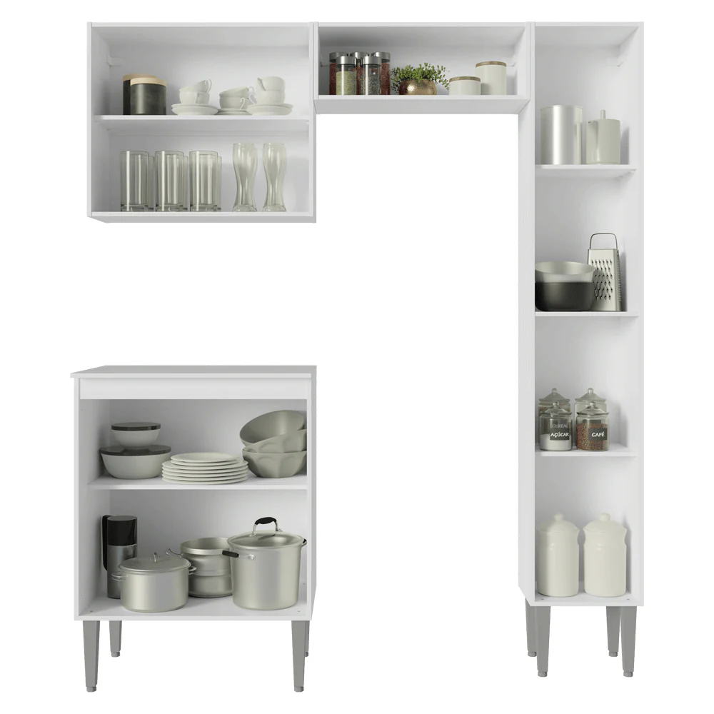Armário de Cozinha Compacta 156cm Branco Emilly Madesa 02 - Image 5