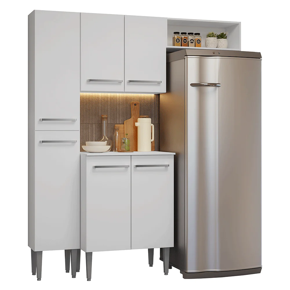 Armário de Cozinha Compacta 156cm Branco Emilly Madesa 03 - Image 2