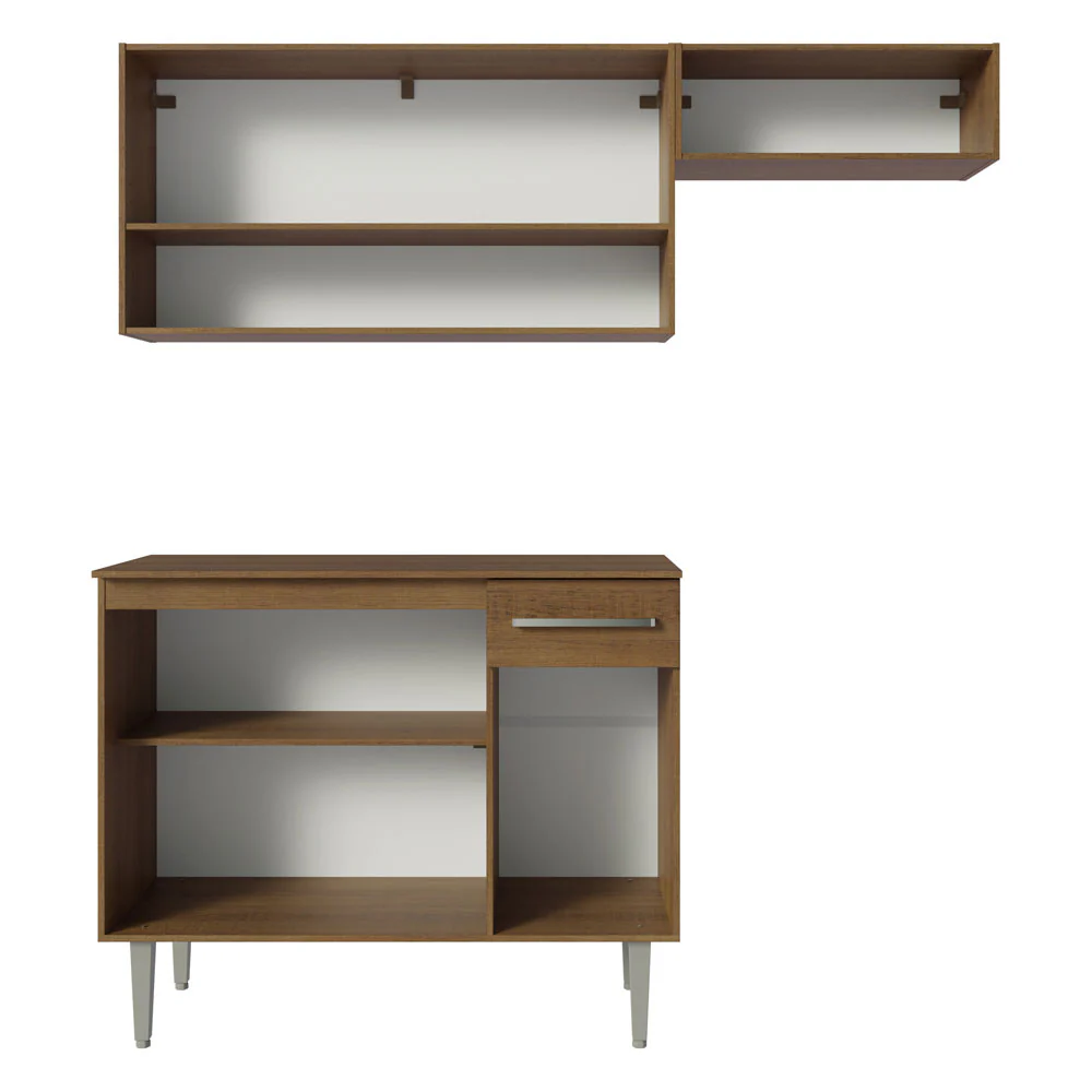 Armário de Cozinha Compacta 165cm Rustic/Cinza Emilly Madesa 07 - Image 6