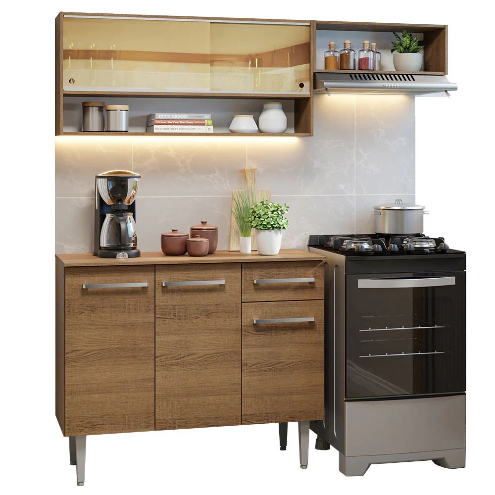 Armário de Cozinha Compacta 165cm Rustic Emilly Madesa 02 - Image 2