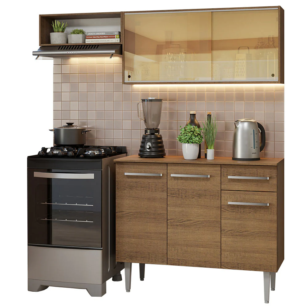 Armário de Cozinha Compacta 165cm Rustic Emilly Madesa 04 - Image 2