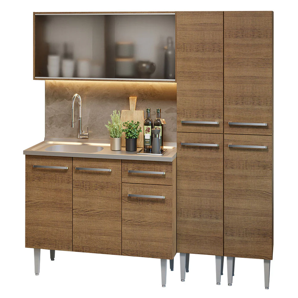 Armário de Cozinha Compacta 169cm com Pia Rustic Emilly Madesa 11 - Image 2
