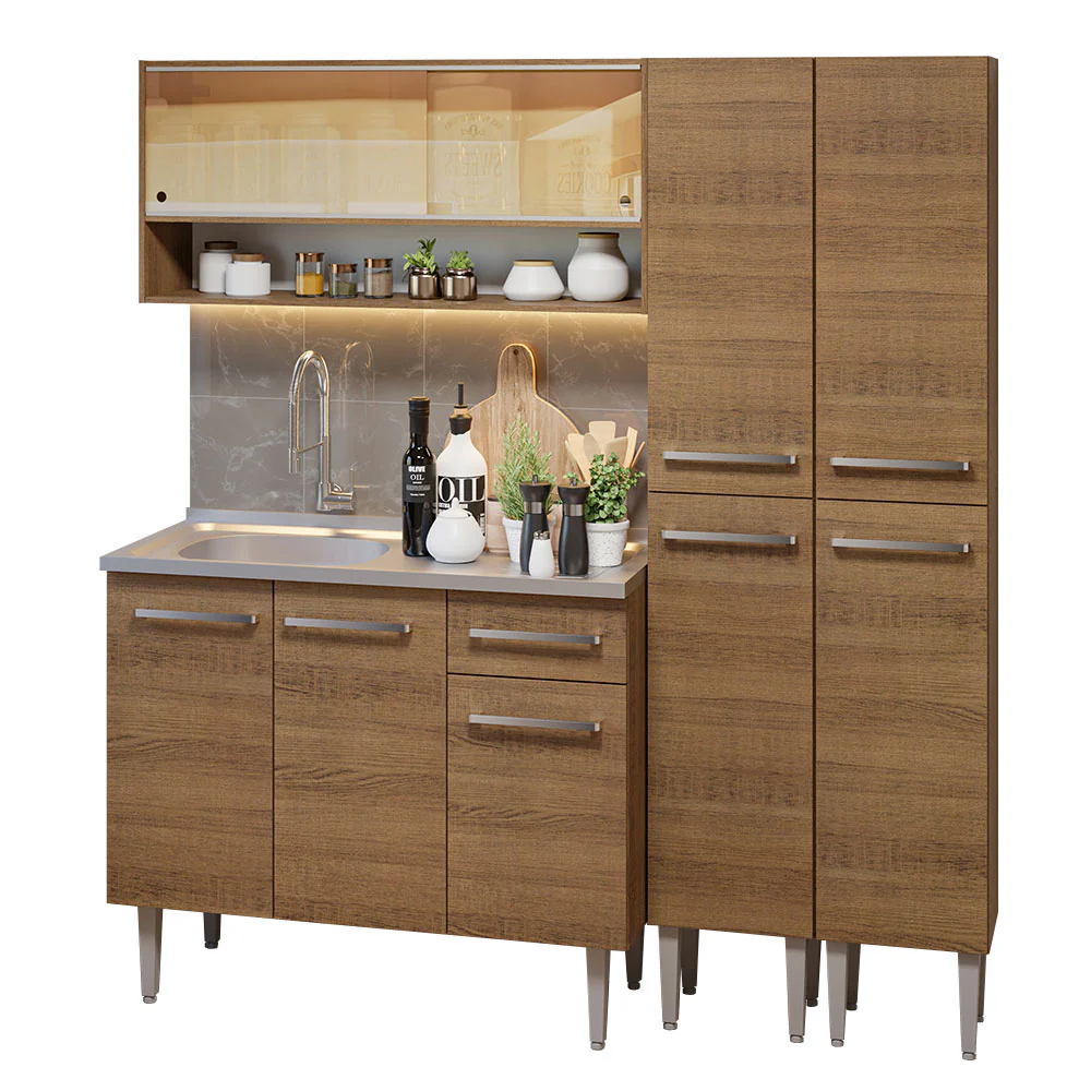 Armário de Cozinha Compacta 169cm com Pia Rustic Emilly Madesa 14 - Image 2